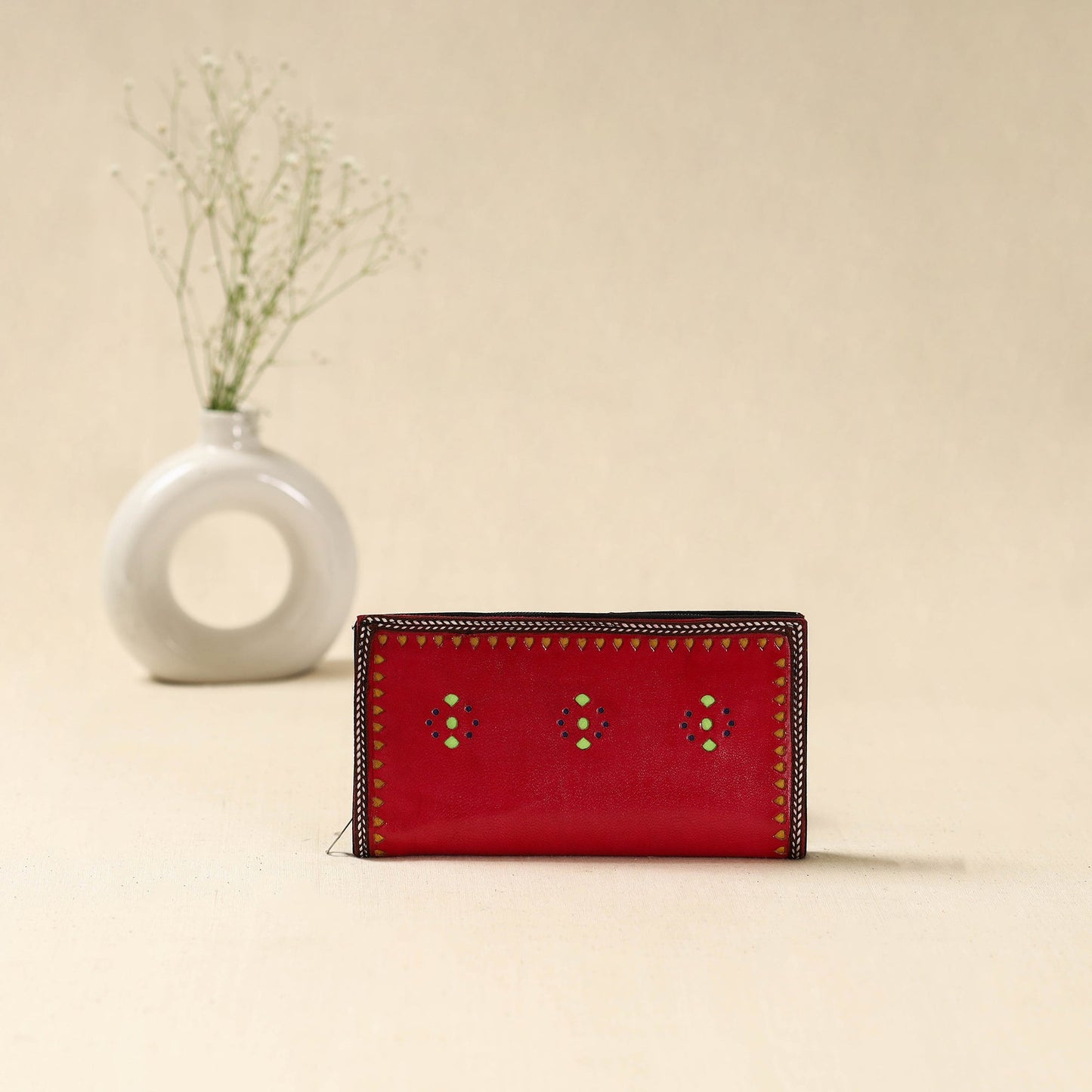 Handcrafted kutch leather clutch / wallet 42