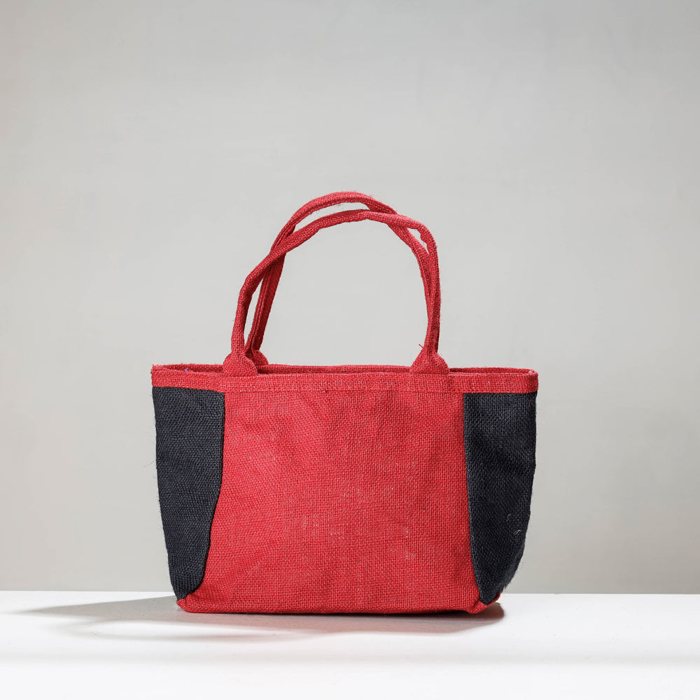 Red Handcrafted Multipurpose Jute Hand Bag