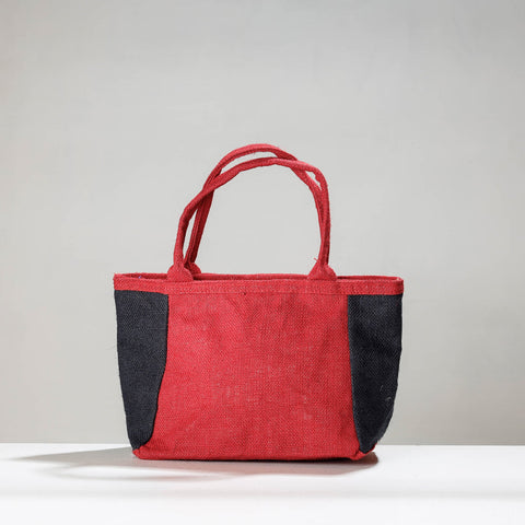 Red Handcrafted Multipurpose Jute Hand Bag