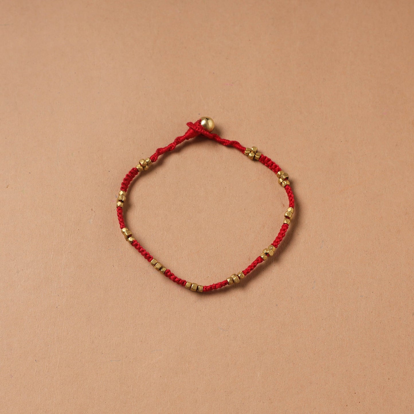 Handcrafted odisha dokra beads threadwork tribal anklet 24