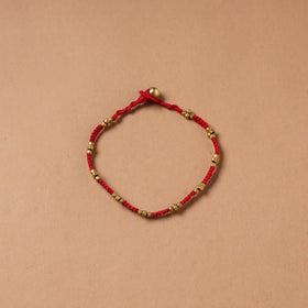 Handcrafted odisha dokra beads threadwork tribal anklet 24