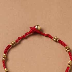 Handcrafted odisha dokra beads threadwork tribal anklet 24