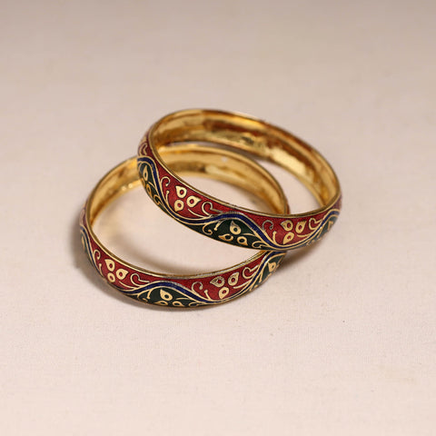 Handcrafted paka meenakari bangles (set of 2) 285