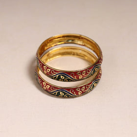 Handcrafted paka meenakari bangles (set of 2) 285