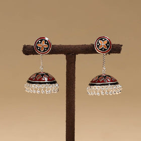 Handcrafted paka meenakari jhumki earrings 190