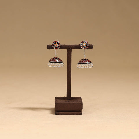Handcrafted paka meenakari jhumki earrings 190