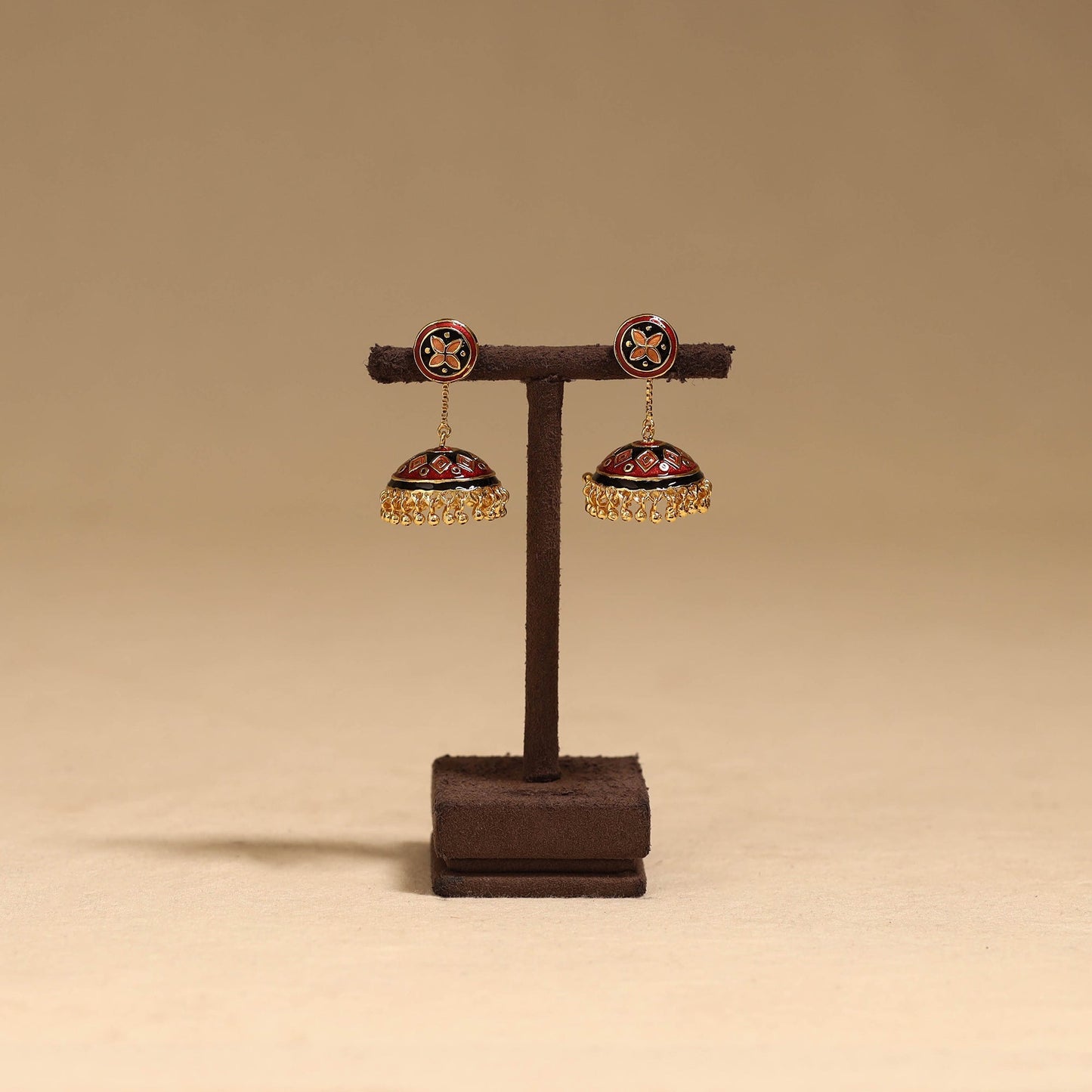 Handcrafted paka meenakari jhumki earrings 195
