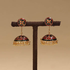 Handcrafted paka meenakari jhumki earrings 195