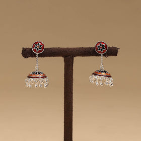 Handcrafted paka meenakari jhumki earrings 45