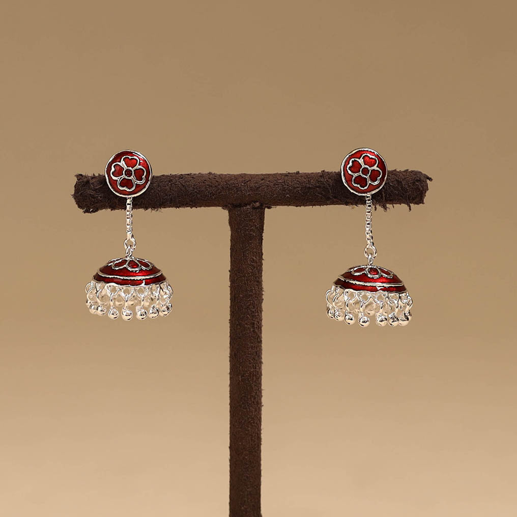 Handcrafted paka meenakari jhumki earrings 47