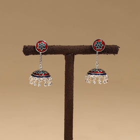 Handcrafted paka meenakari jhumki earrings 50