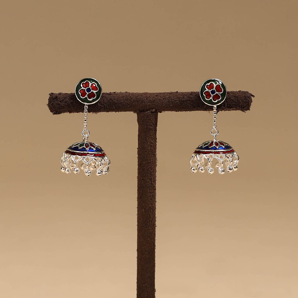 Handcrafted paka meenakari jhumki earrings 52