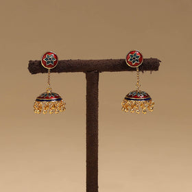 Handcrafted paka meenakari jhumki earrings 53