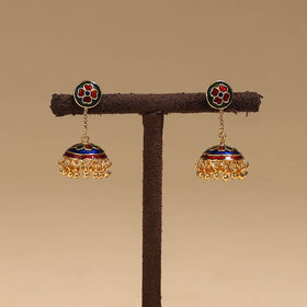 Handcrafted paka meenakari jhumki earrings 56