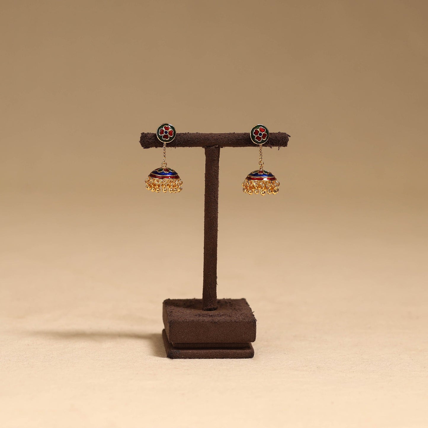 Handcrafted paka meenakari jhumki earrings 56