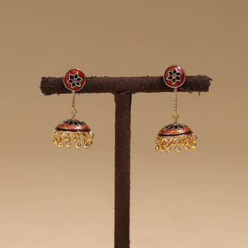 Handcrafted paka meenakari jhumki earrings 57