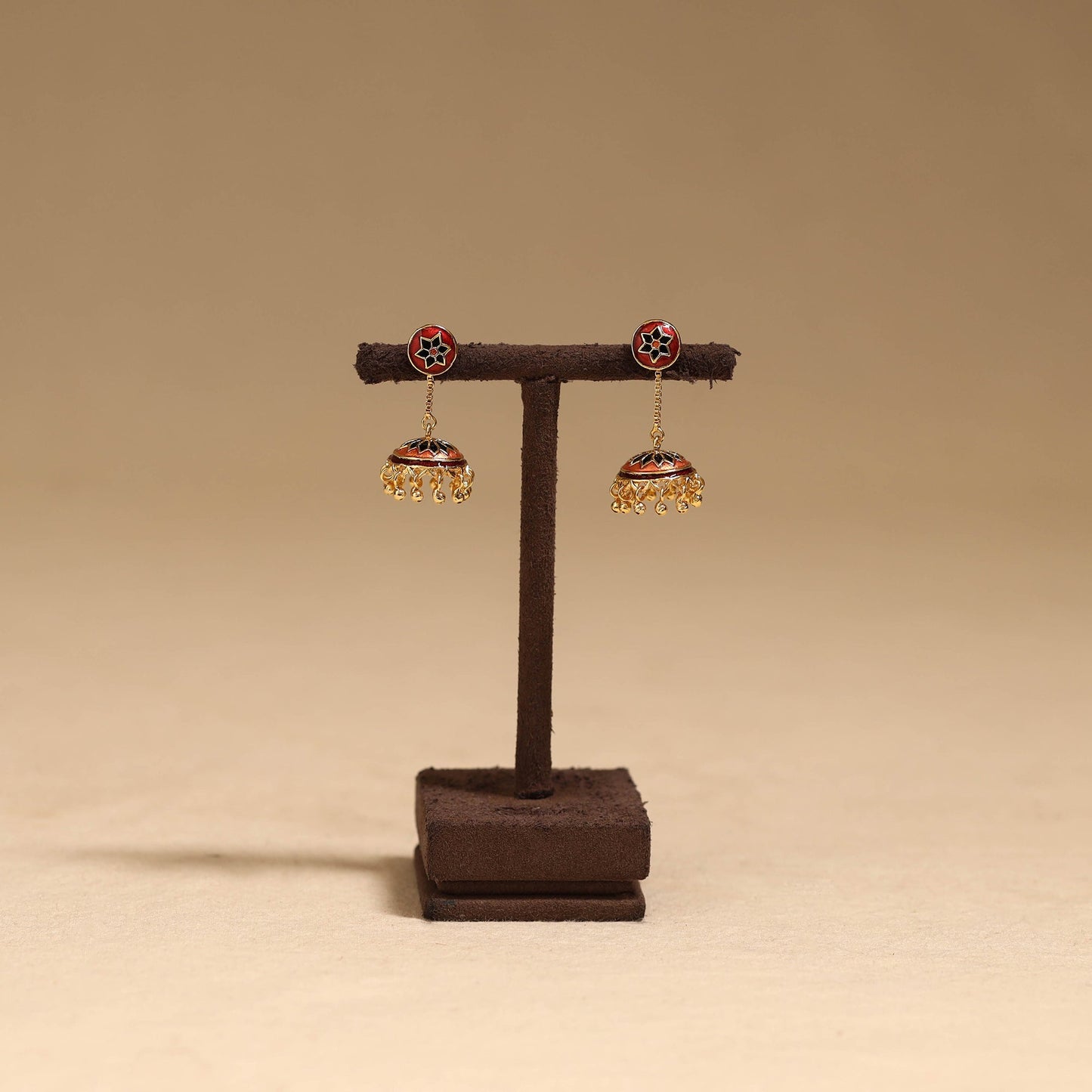 Handcrafted paka meenakari jhumki earrings 57