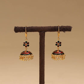Handcrafted paka meenakari jhumki earrings 60