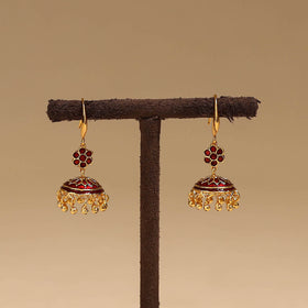Handcrafted paka meenakari jhumki earrings 61