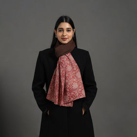 Red - handcrafted patchwork woollen stole 07