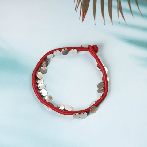  Handcrafted Patwa Thread & Sequin Work Anklet Online at iTokri.com