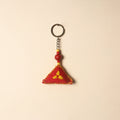 Red Handcrafted Phulkari Embroidered Keychain