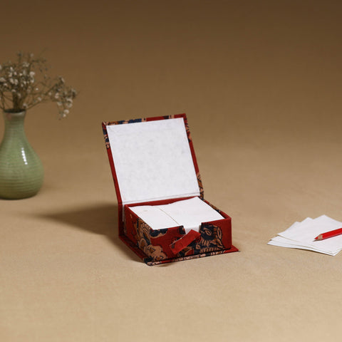 Red - handcrafted printed card holder with slips 02