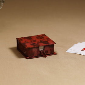 Red - handcrafted printed card holder with slips 32