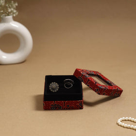 Handcrafted printed fabric ring/earring box 49
