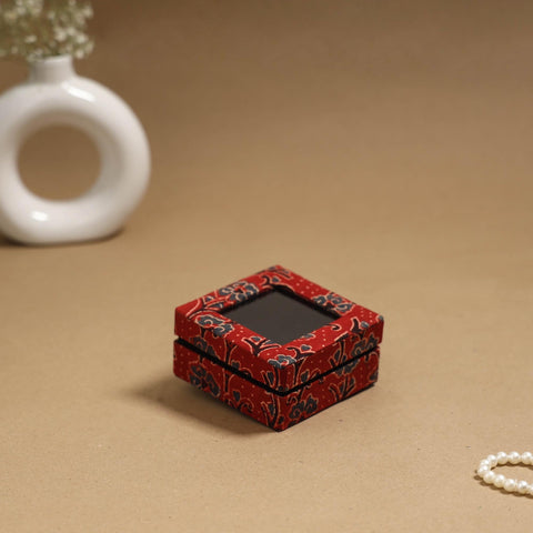 Handcrafted printed fabric ring/earring box 49