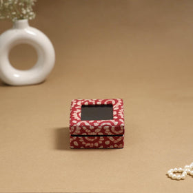 Handcrafted printed fabric ring/earring box 50
