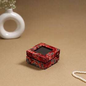 Handcrafted printed fabric ring/earring box 62