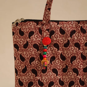 Red Handcrafted Quilted Cotton Hand Bag