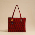  Red Handcrafted Quilted Cotton Hand Bag