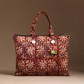 Red Handcrafted Quilted Cotton Hand Bag 20