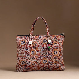 Red Handcrafted Quilted Cotton Hand Bag 21