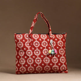 Red Handcrafted Quilted Cotton Hand Bag 25
