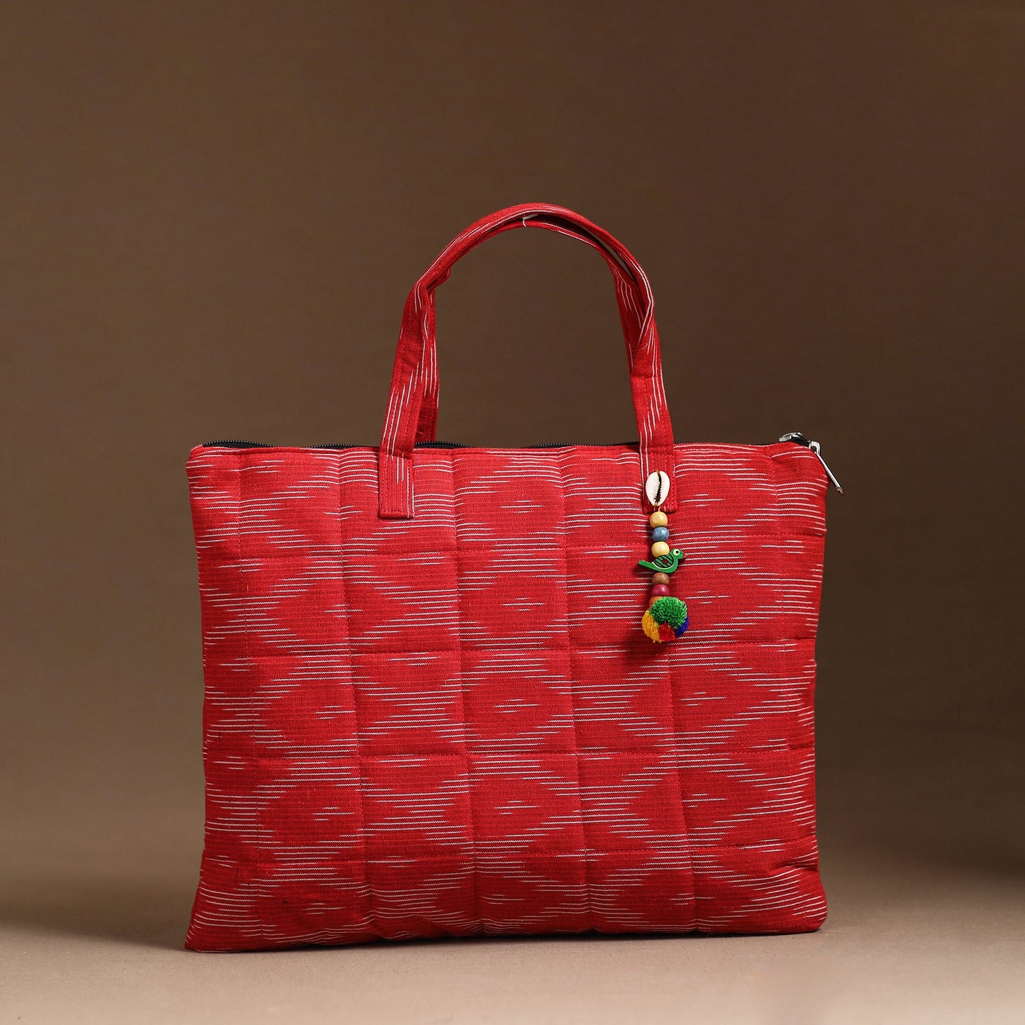 Red Handcrafted Quilted Cotton Hand Bag 60