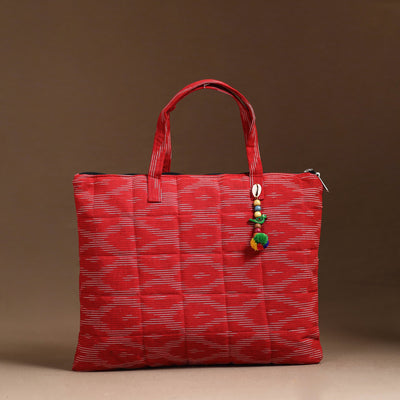 Red Handcrafted Quilted Cotton Hand Bag 60