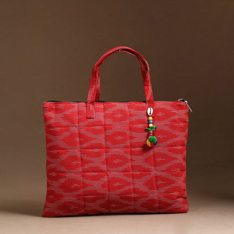 Red Handcrafted Quilted Cotton Hand Bag 60