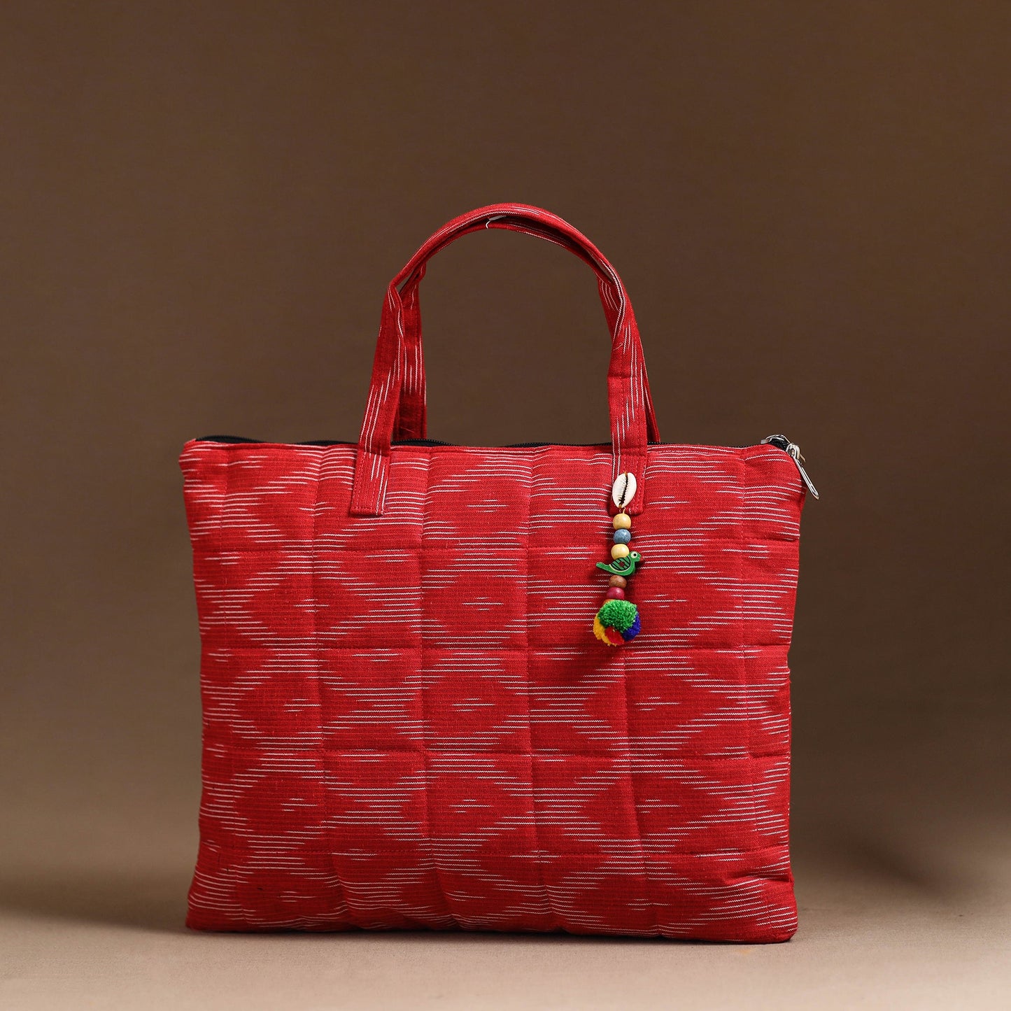 Red Handcrafted Quilted Cotton Hand Bag 60