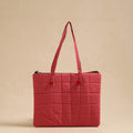 Red Handcrafted Quilted Cotton Hand Bag