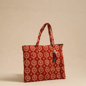  Red Handcrafted Quilted Cotton Hand Bag