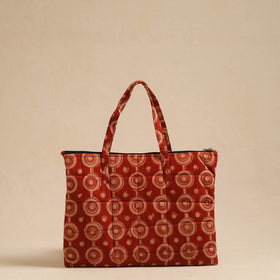  Red Handcrafted Quilted Cotton Hand Bag