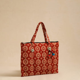  Red Handcrafted Quilted Cotton Hand Bag