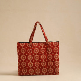  Red Handcrafted Quilted Cotton Hand Bag