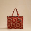  Red Handcrafted Quilted Cotton Hand Bag