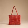 Red - handcrafted quilted cotton handbag 06