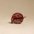 Red - handcrafted quilted kalamkari block printed fabric