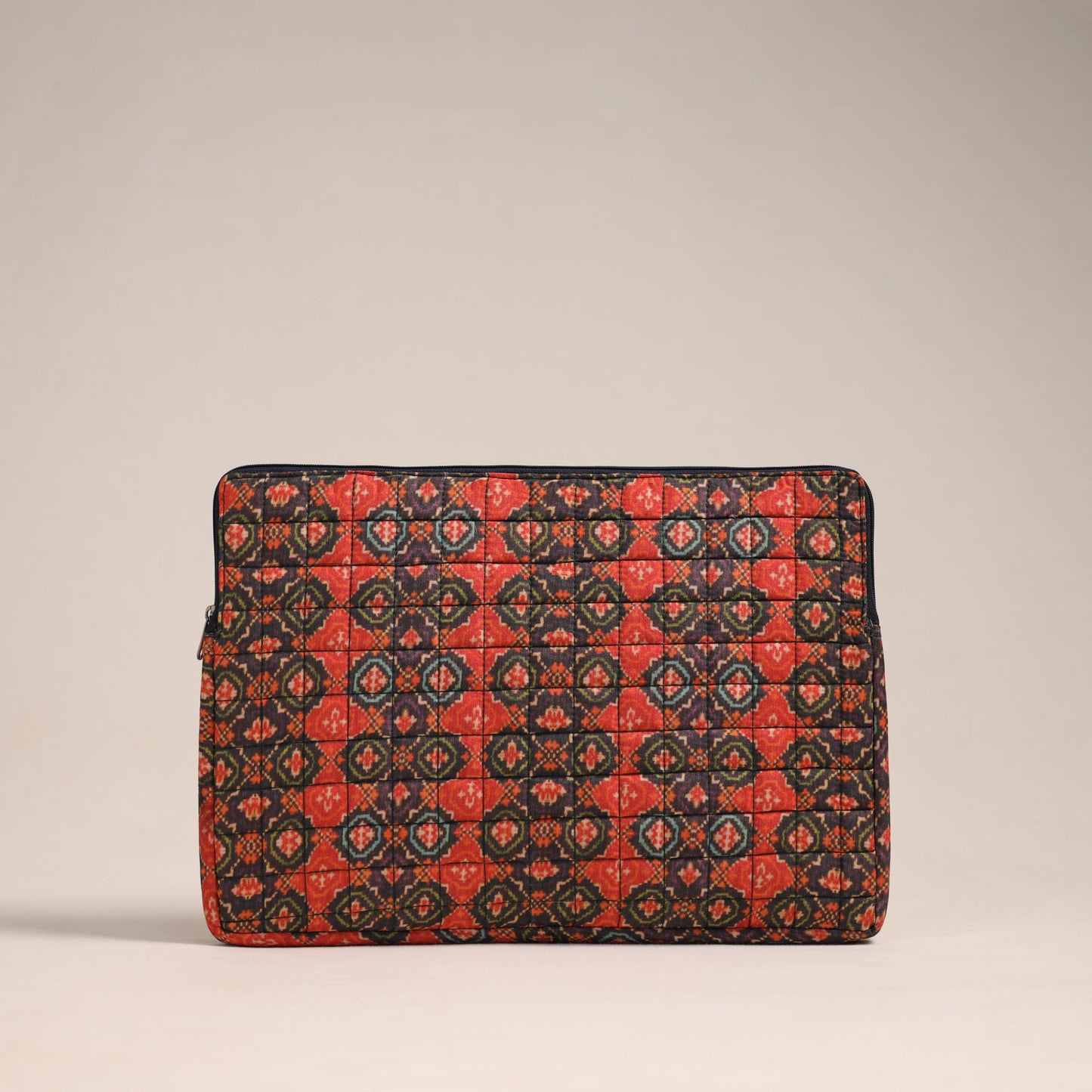  Red Handcrafted Quilted Laptop Sleeve (11 x 16 in)